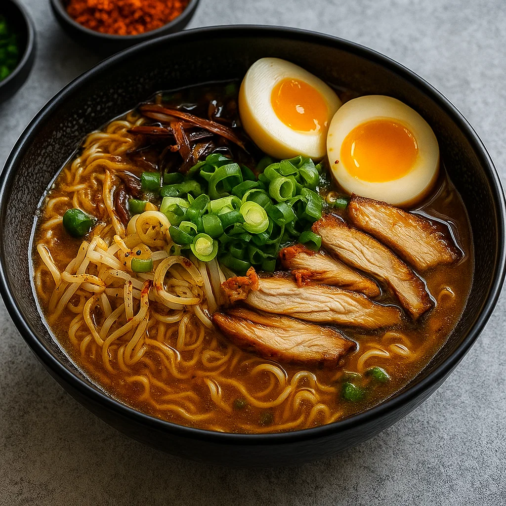 20 Minute Chicken Ramen bowl with chicken and noodles