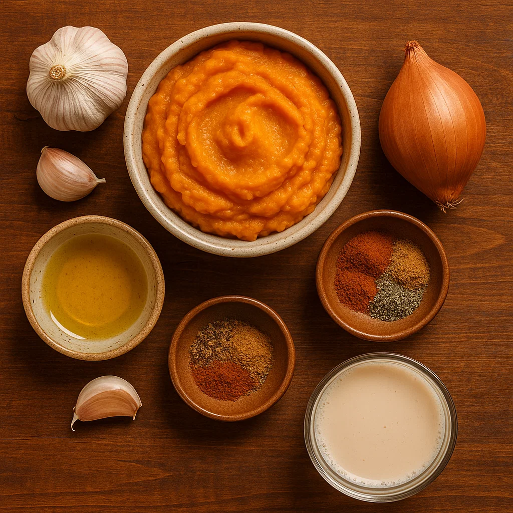 Ingredients for 20 Minute Savoury Pumpkin Soup