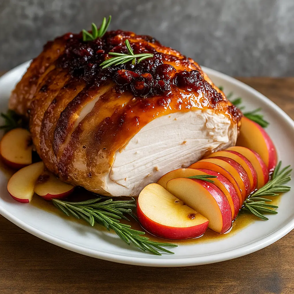 Apple Cider Glazed Turkey Breast roasted with apple cider glaze