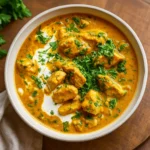 The Best Slow Cooker Chicken Korma in a bowl