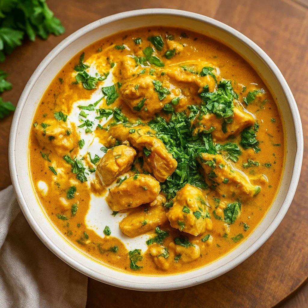 The Best Slow Cooker Chicken Korma in a bowl