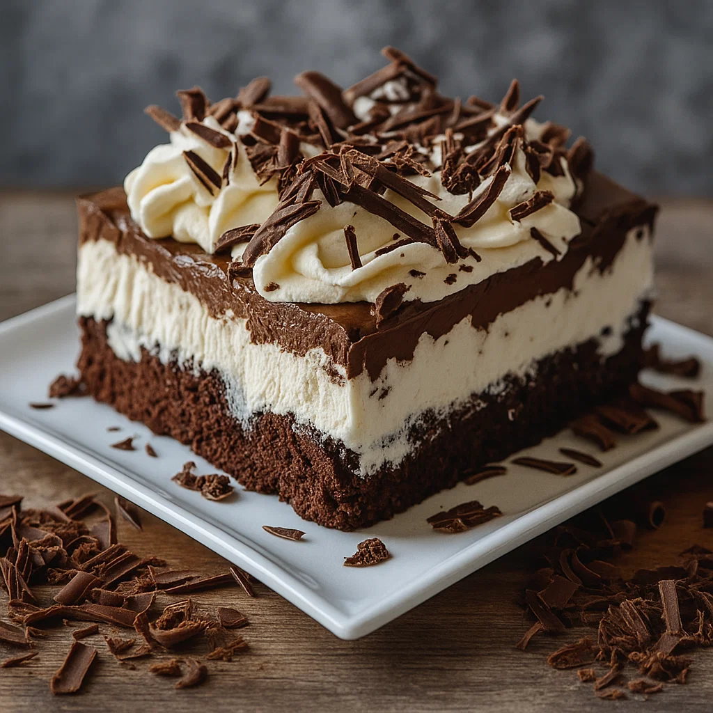 Brownie Refrigerator Cake layered dessert