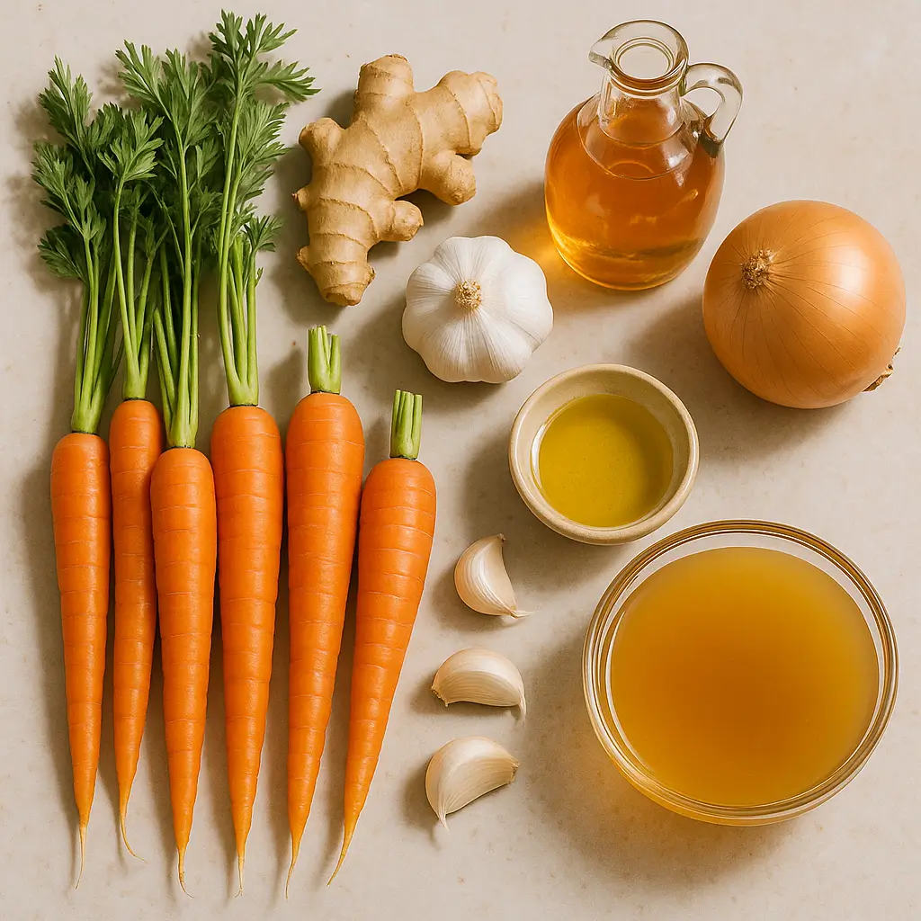 “Ingredients for Carrot Ginger Soup”