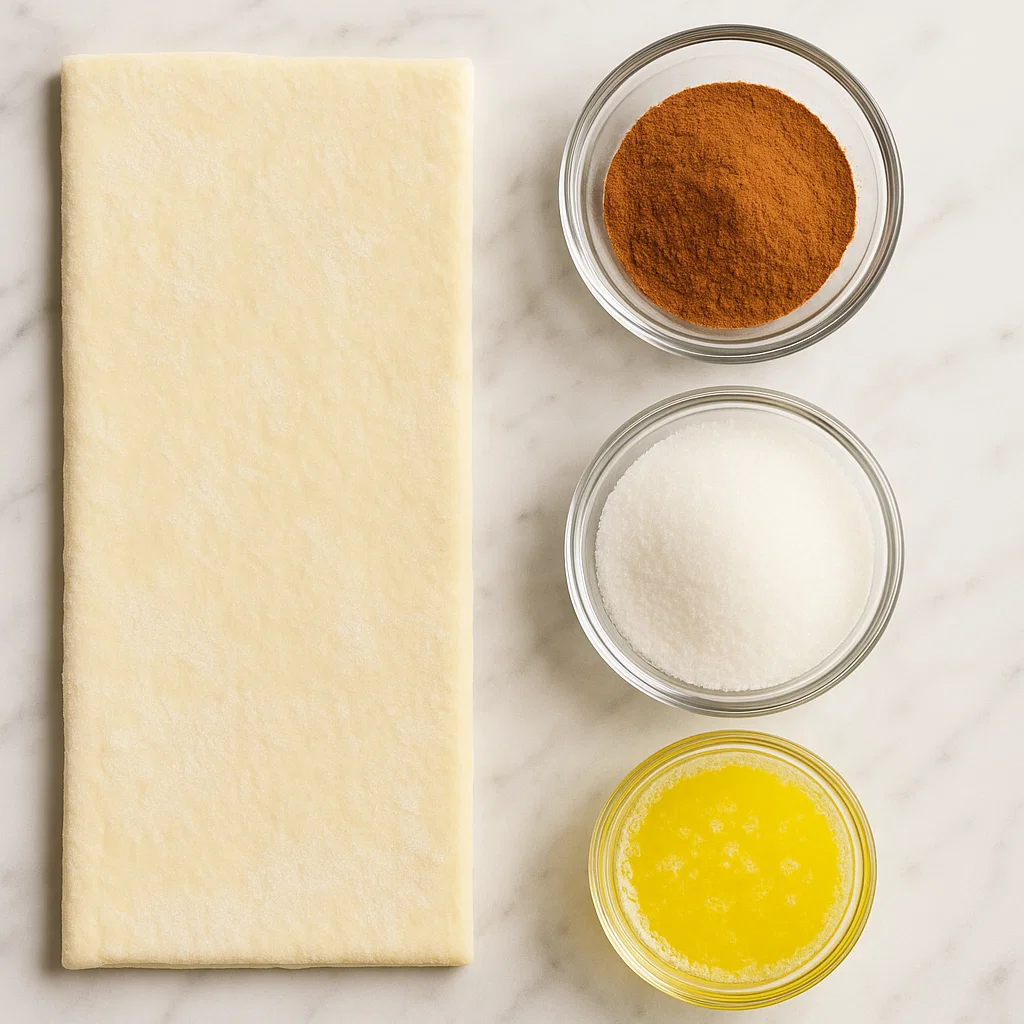 Cinnamon Sugar Twists ingredients on a counter