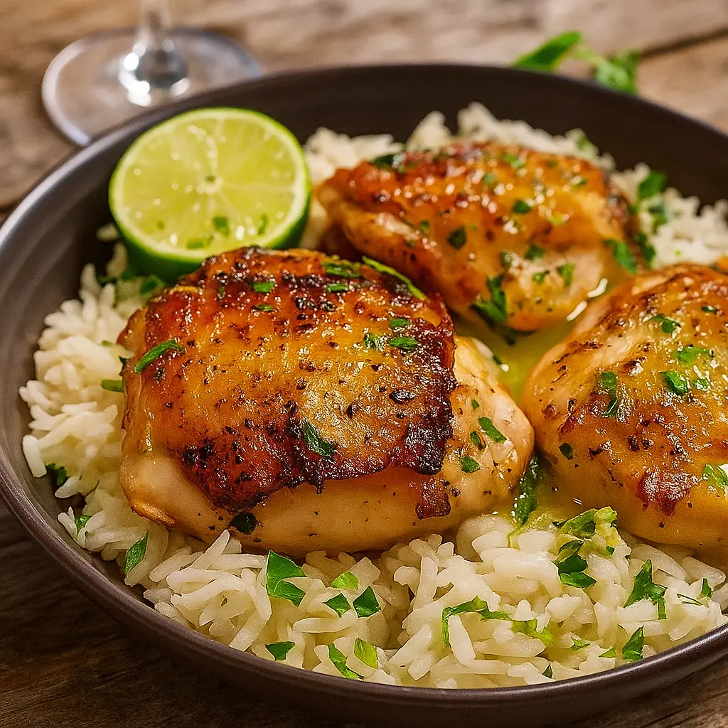 Coconut Lime Chicken and Rice tropical dinner