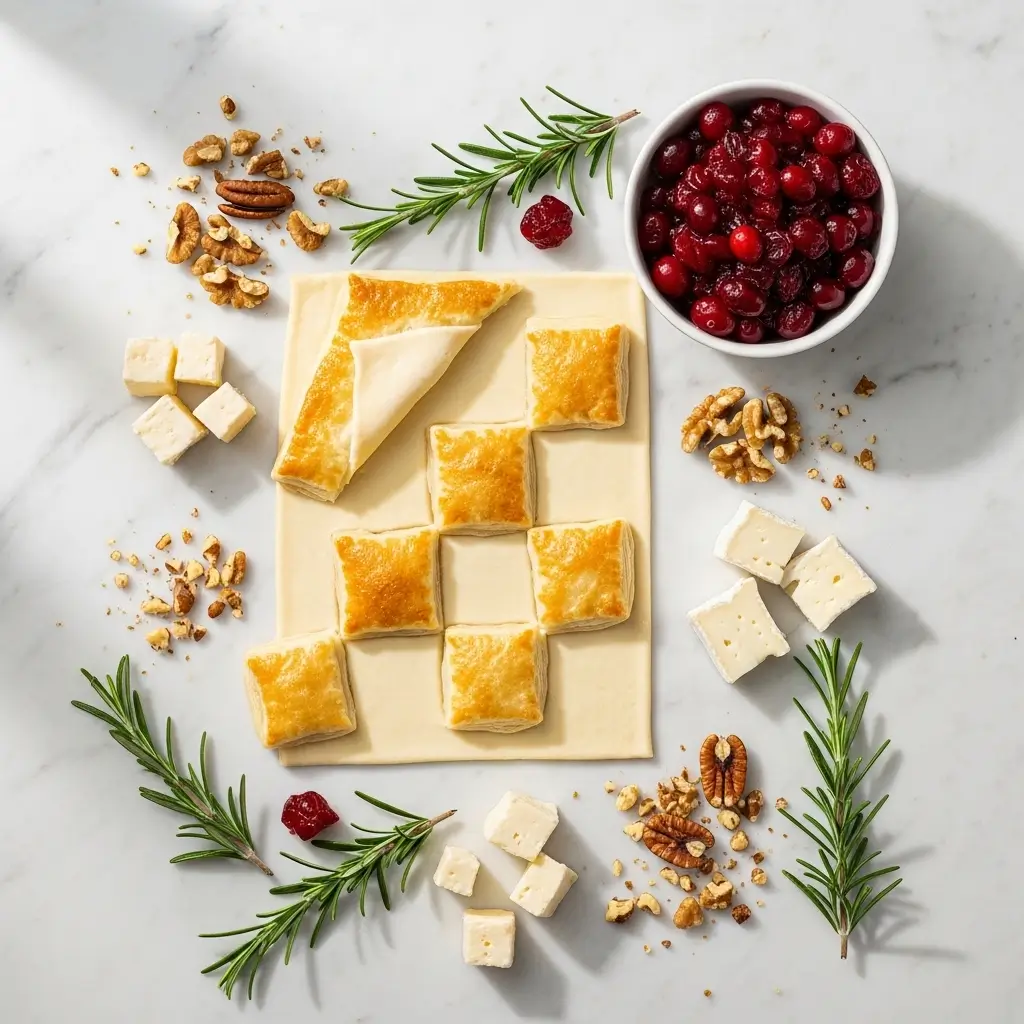 Ingredients for Easy Cranberry Brie Bites