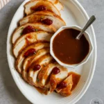 Cranberry Crockpot Turkey Breast with Gravy in slow cooker
