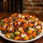 Cranberry-Glazed Roasted Butternut Squash and Brussels Sprouts