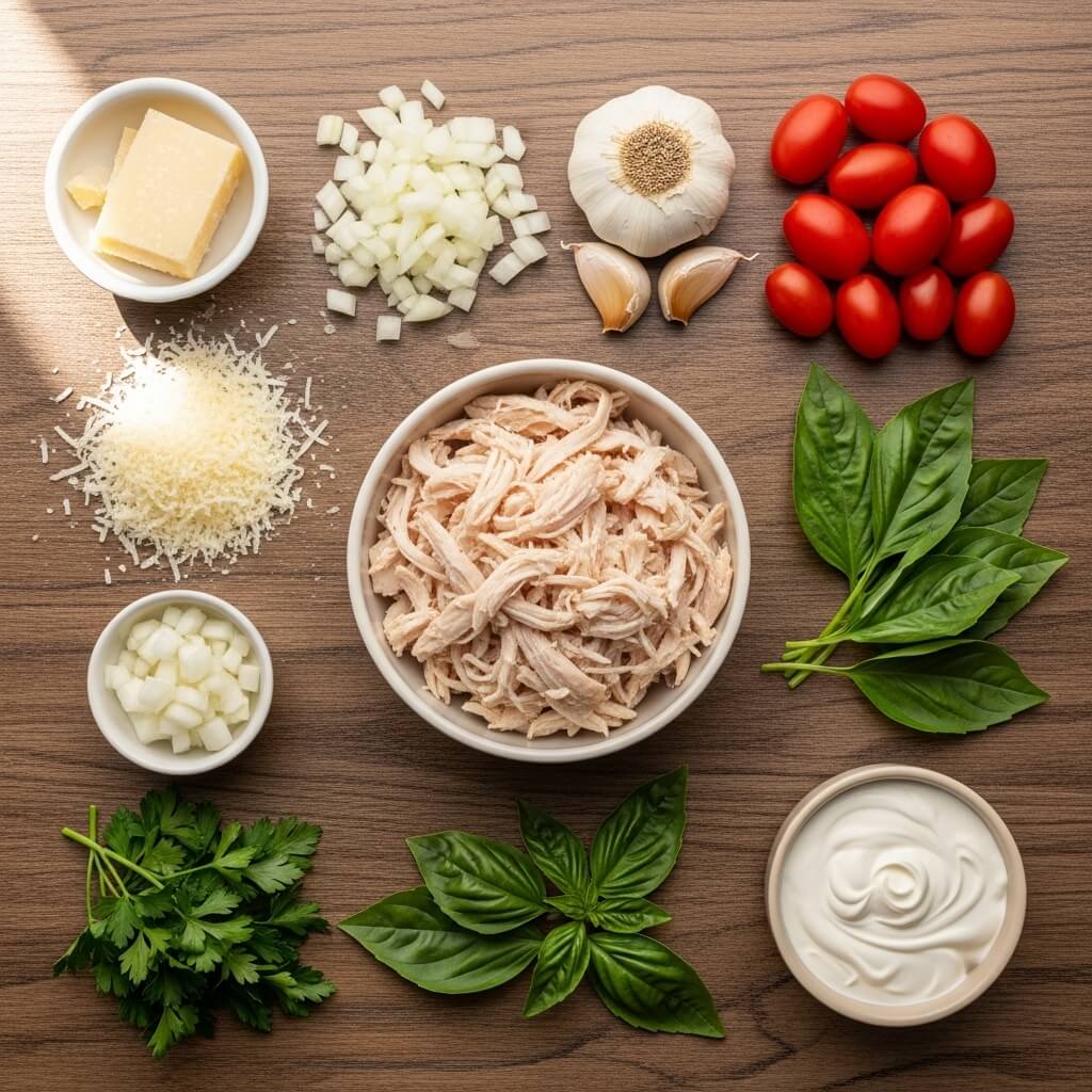 Ingredients for Creamy Chicken Parmesan Soup