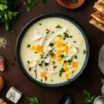 Creamy Crack Chicken Soup with bacon and cheese