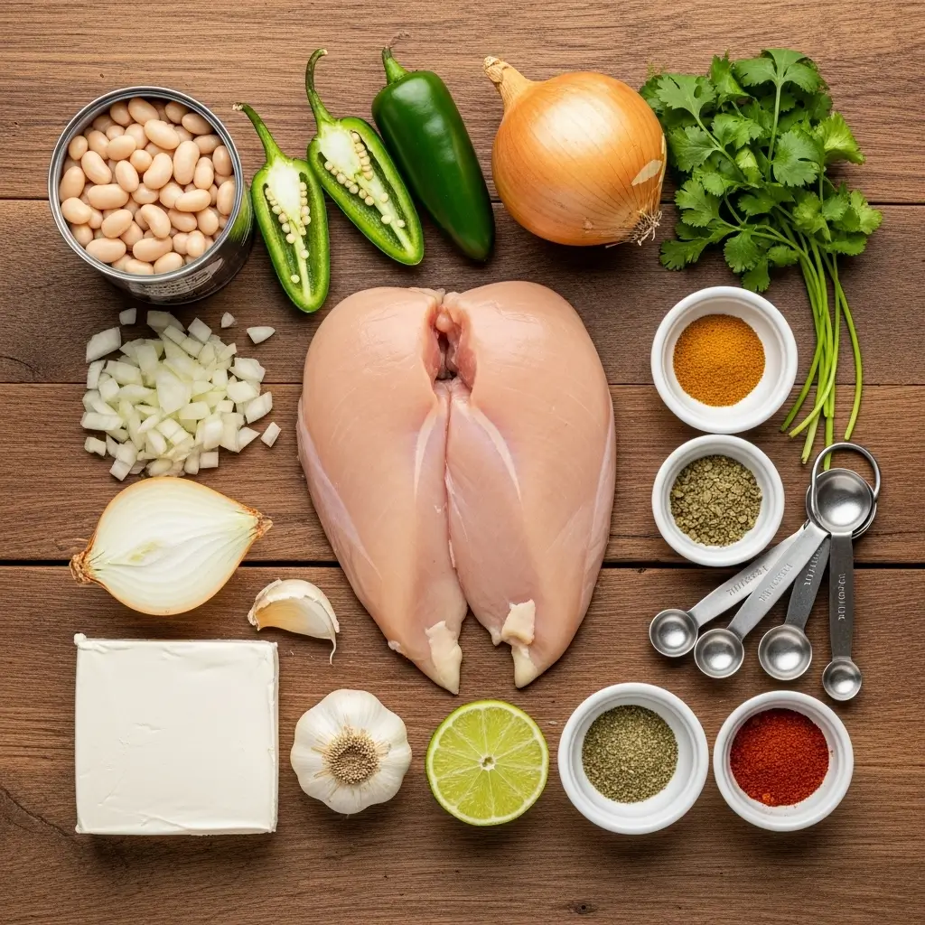 Ingredients for Creamy Jalapeño White Chicken Chili Recipe