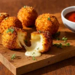 Crispy Fried Cheese Balls Recipe with marinara dip