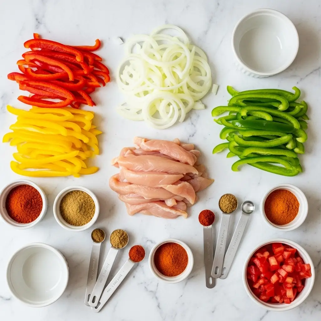 Crockpot Chicken Fajitas Ingredients on Counter