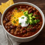 crockpot chili with ground beef and beans