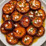 Delicious Roasted Sweet Potato Rounds with Honey & Feta