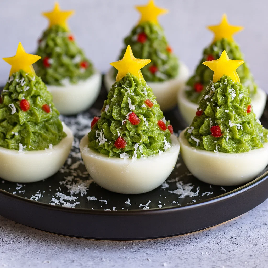 Deviled Egg Christmas Trees holiday appetizer