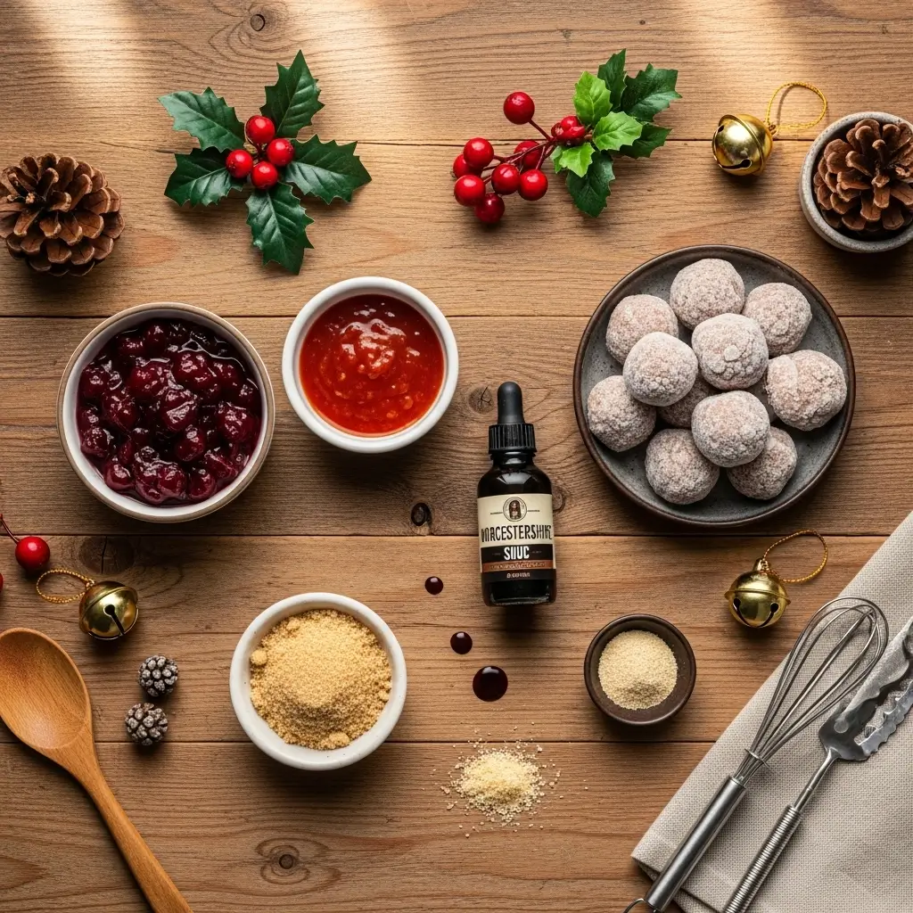 Easy Christmas Cranberry Meatballs ingredients