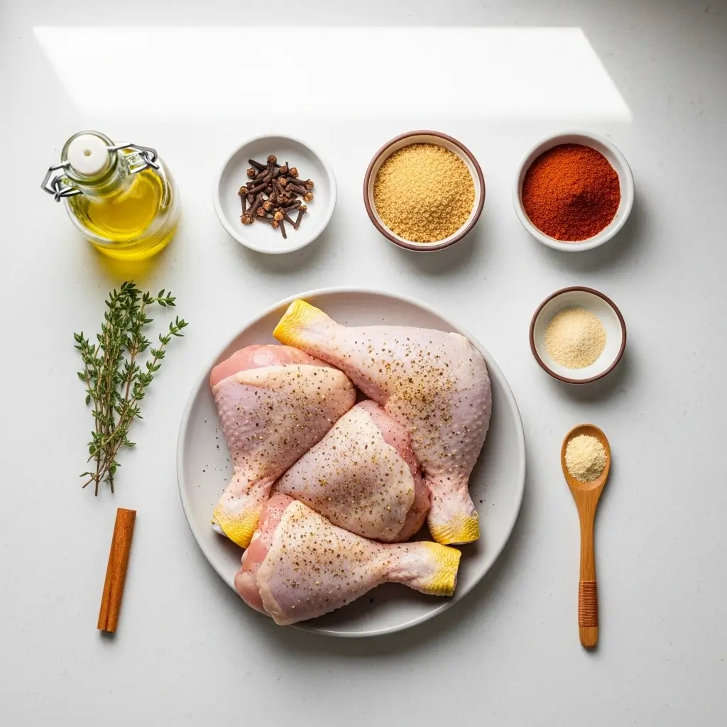 Easy Jerk Chicken Ingredients Flat Lay