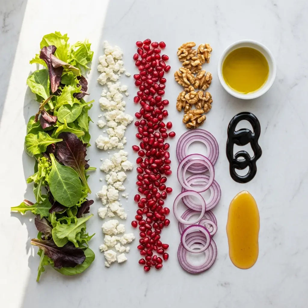 Fall Harvest Salad ingredients on table