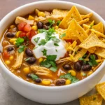 flavorful slow cooker chicken tortilla soup in cozy kitchen