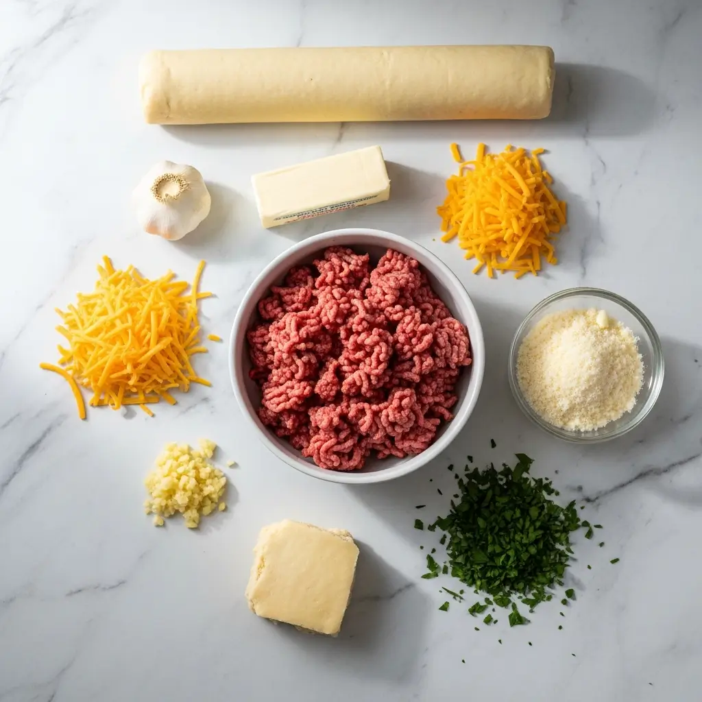 Garlic Parmesan Cheeseburger Bombs ingredients