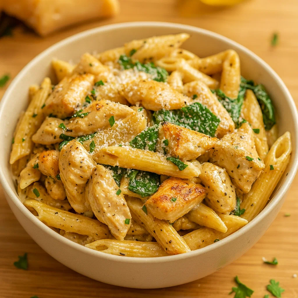 Healthy Garlic Parmesan Chicken Pasta Recipe