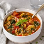 Hearty Italian White Bean Soup with Pasta Crockpot
