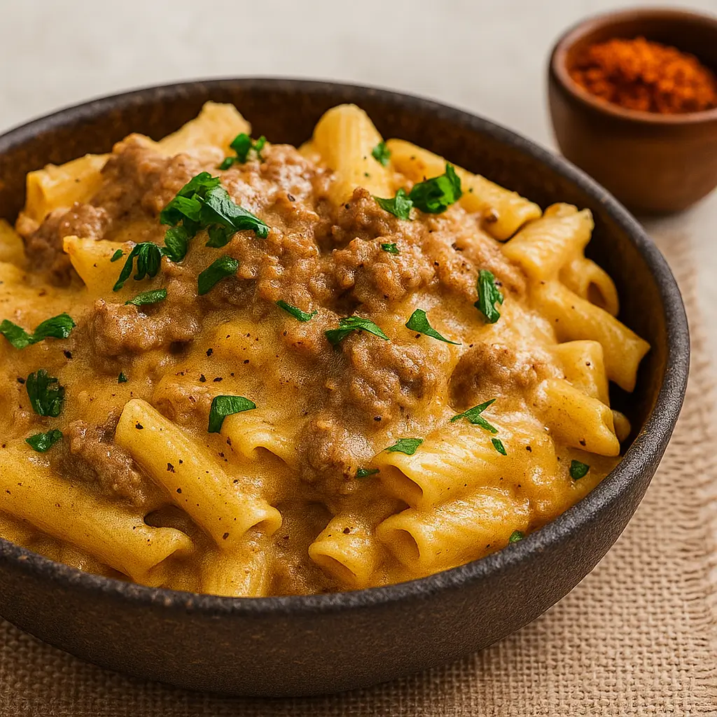 High Protein Creamy Beef Pasta Recipe