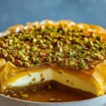 Honey Pistachio Baklava Cheesecake