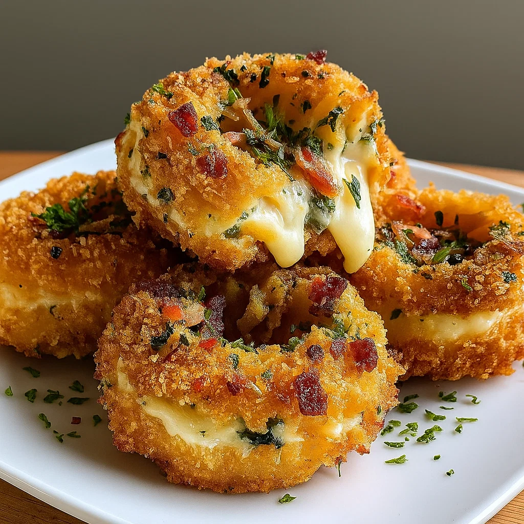 Jalapeño Popper Stuffed Onion Rings Appetizer