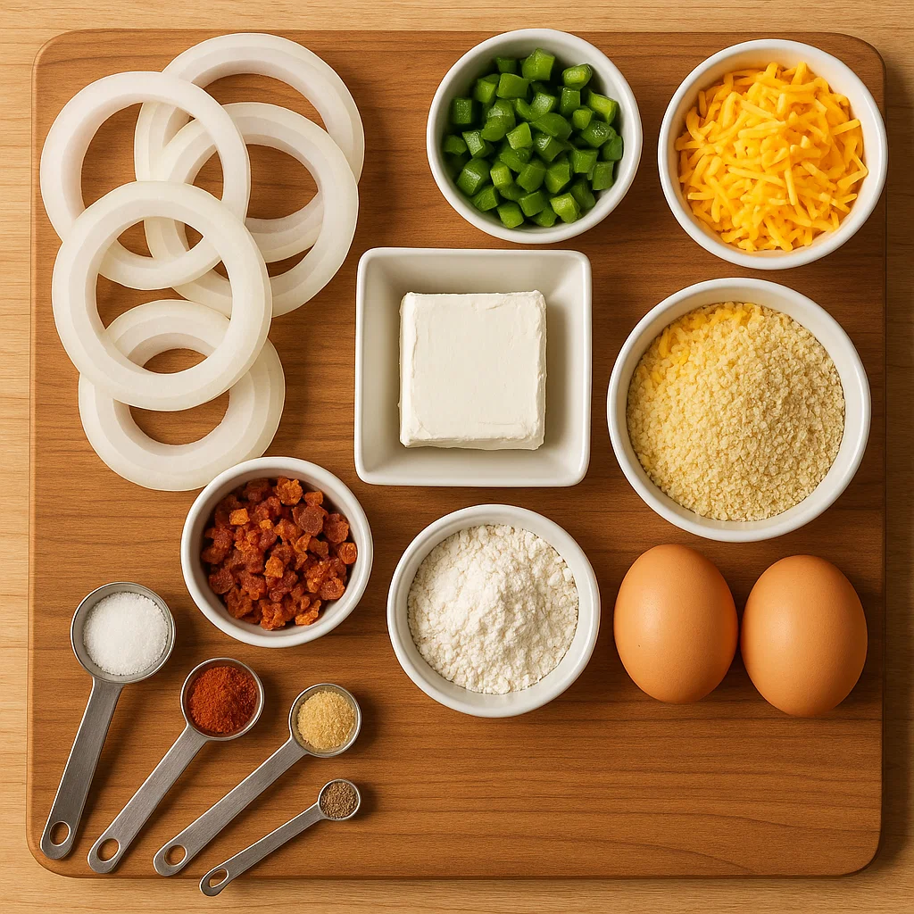Jalapeño Popper Stuffed Onion Rings Ingredients
