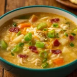 Million Dollar Soup in a bowl with vegetables and cream