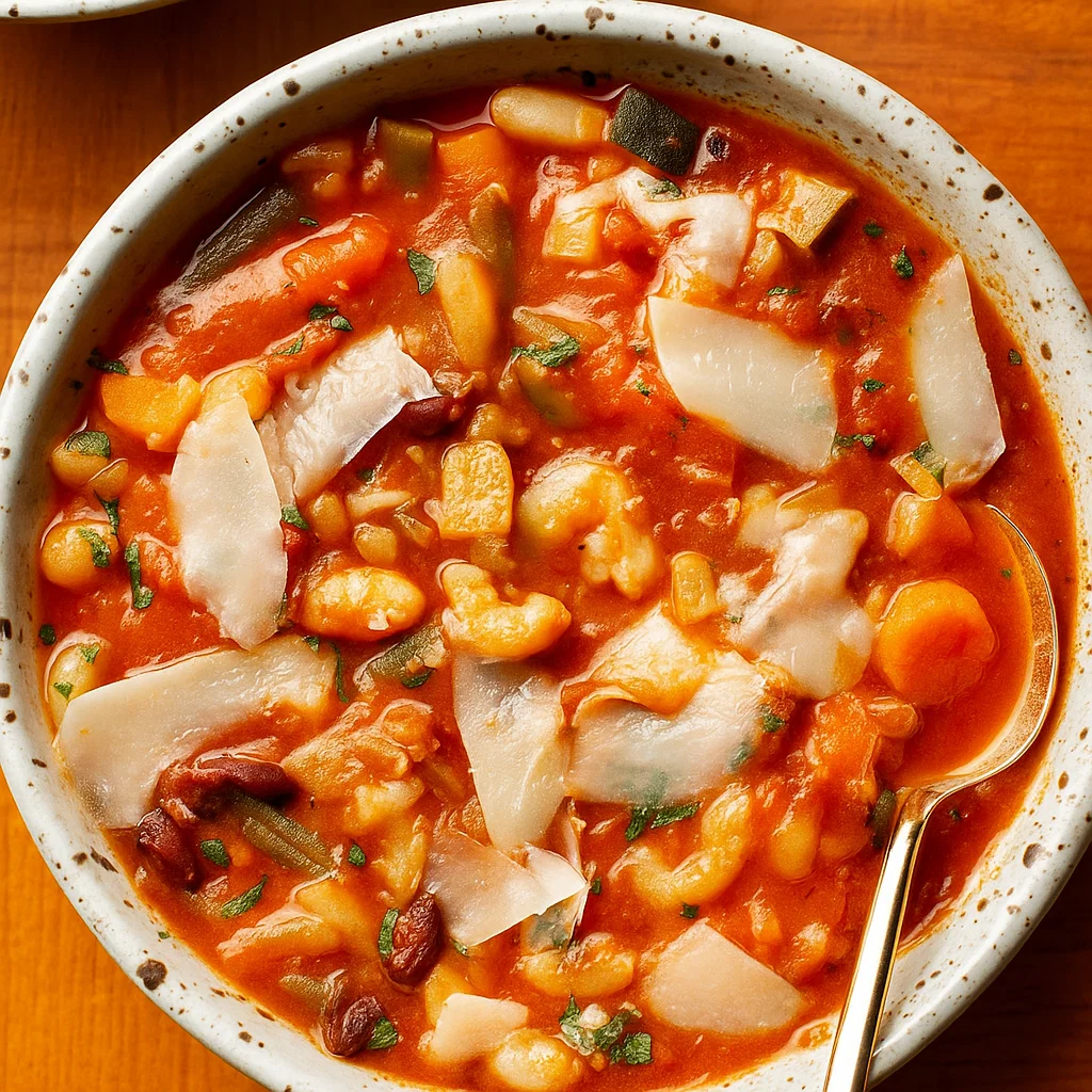 Minestrone Soup with Vegetables and Pasta