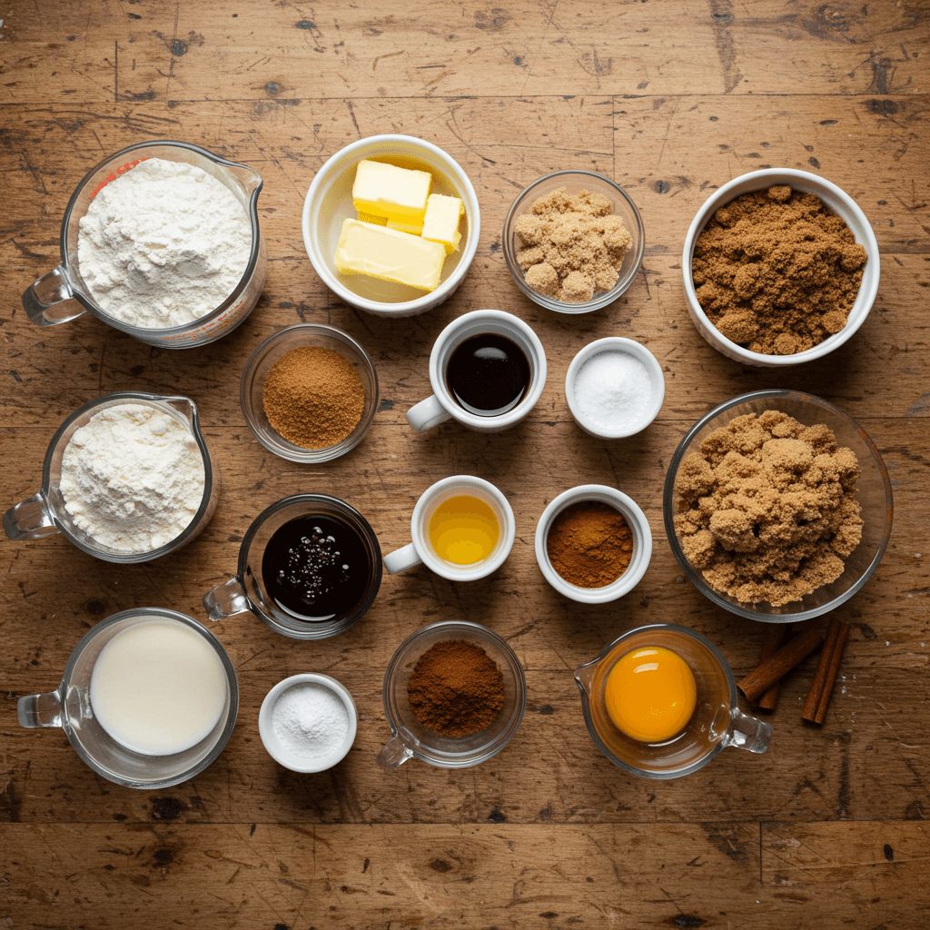 Bakery Style Molasses Cookies ingredients setup