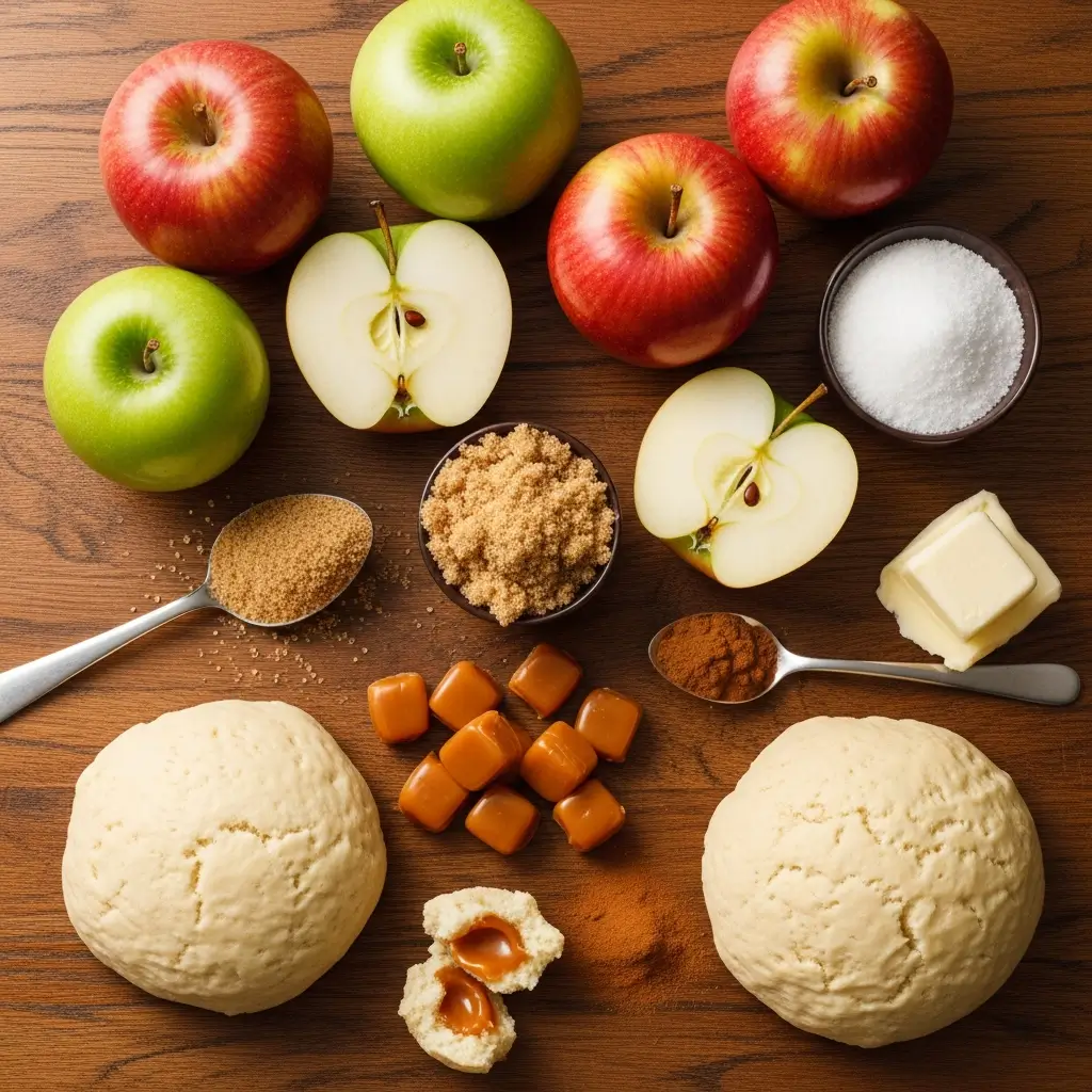 Ingredients for Mouthwatering Caramel Apple Pie Bombs