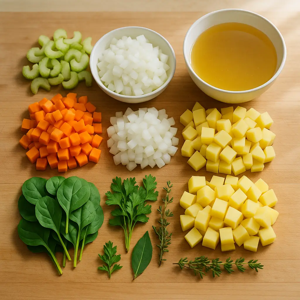 One Pot Creamy Vegetable Soup Ingredients