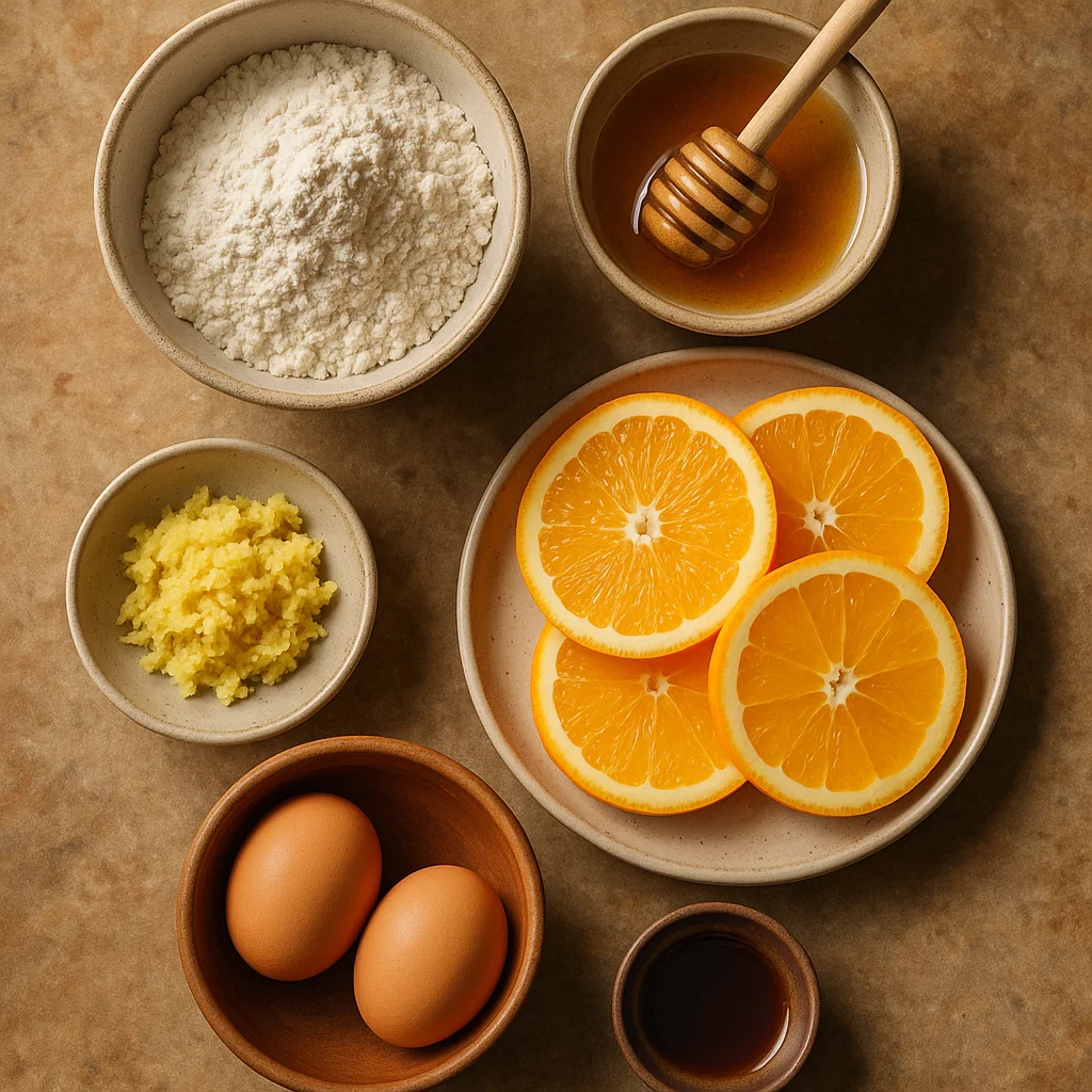 orange-ginger-honey-cakes-ingredients