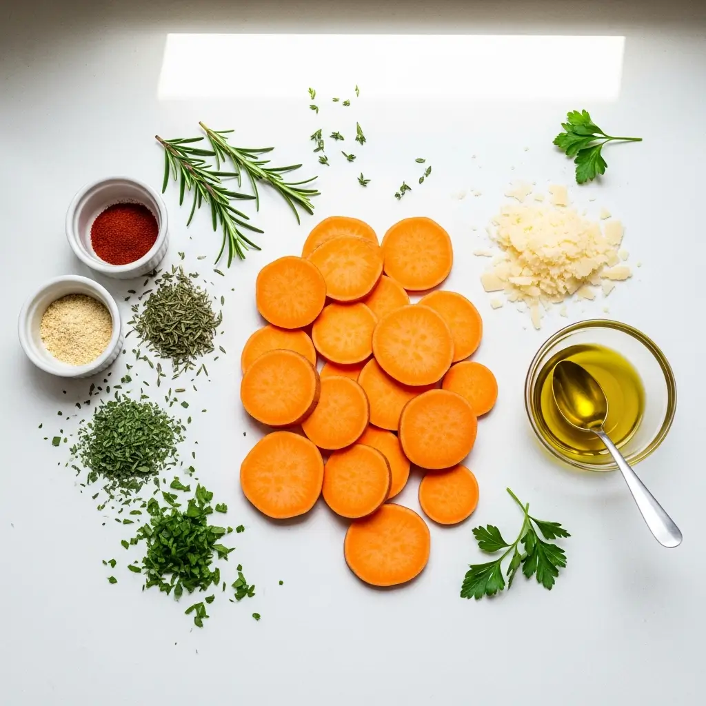 Ingredients for Parmesan Herb Sweet Potato Medallions Recipe