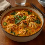 Red Curry Pot Sticker Soup