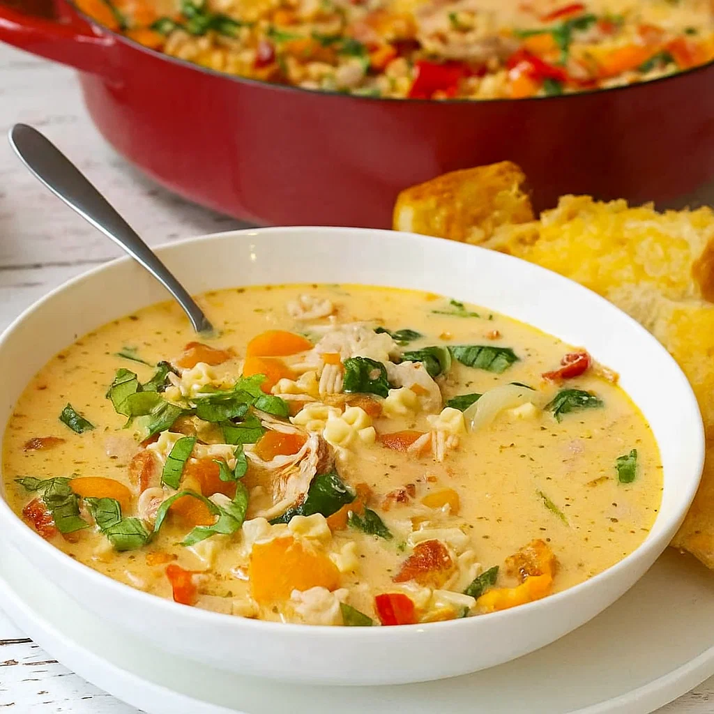 Simple But Perfect Vegetable Soup served in a rustic bowl