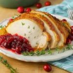 Slow Cooker Boneless Turkey Breast with Cranberry Sauce in kitchen