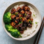Slow Cooker Garlic Butter Beef Bites & Potatoes in garlic butter sauce