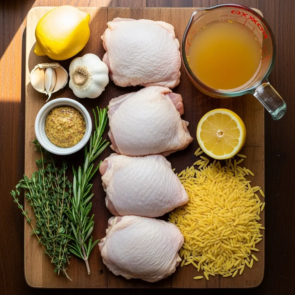 Slow Cooker Mustard Herb Chicken with Orzo Ingredients