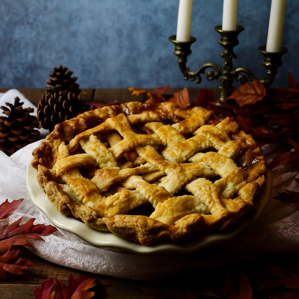 Toffee Apple Pie with Vanilla Custard