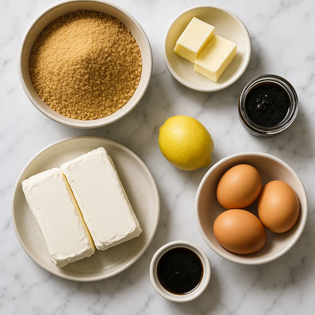 Vanilla Bean Brown Butter Cheesecake ingredients