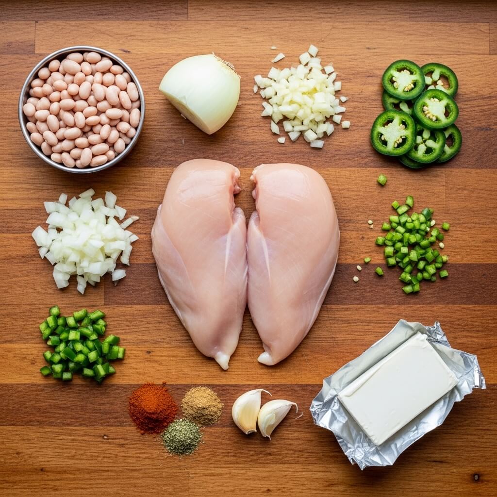 : Ingredients for Amazing Crockpot White Chicken Chil