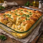 Cheesy Chicken Crescent Bake fresh from oven