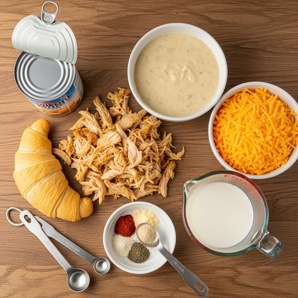 Cheesy Chicken Crescent Bake ingredients