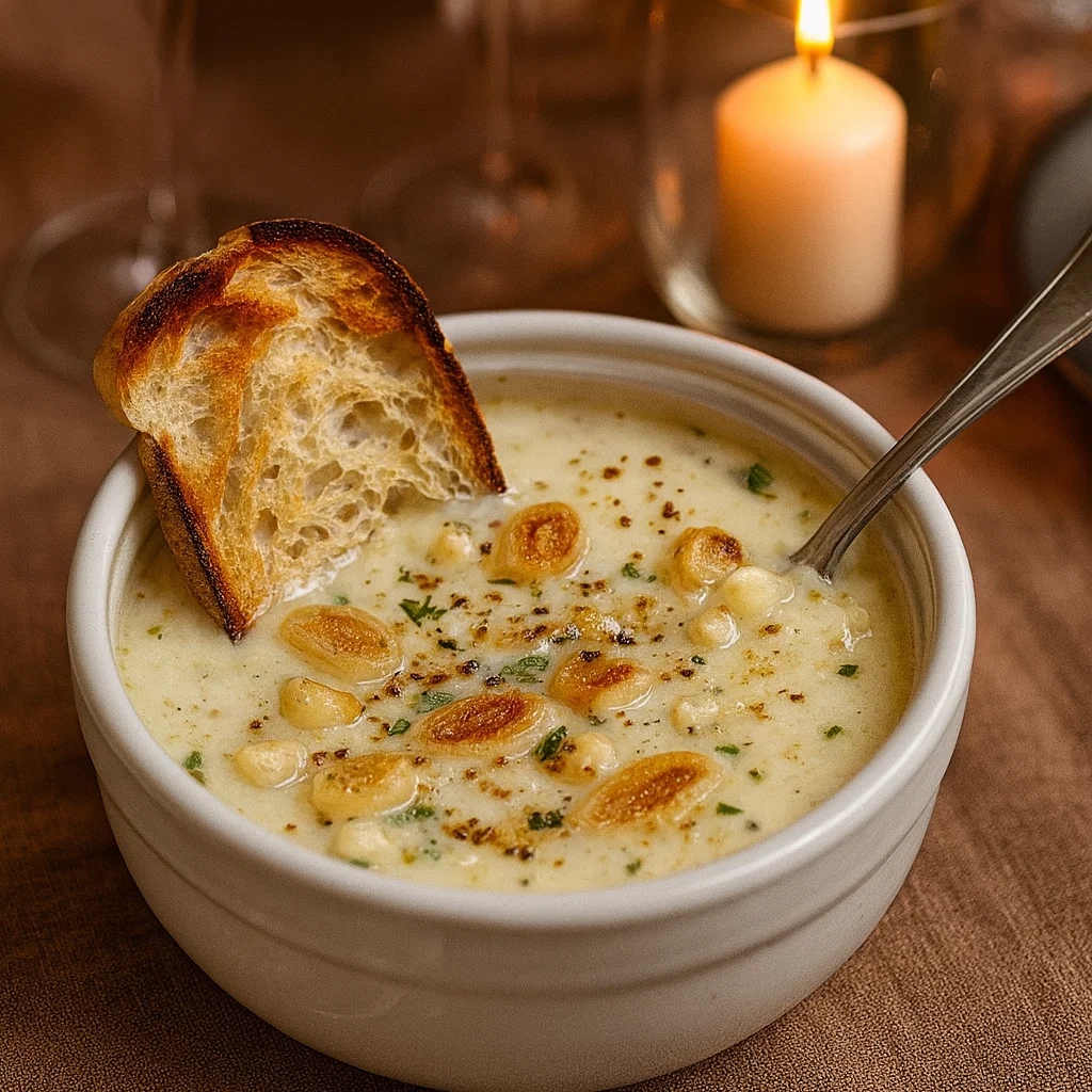 Country French Garlic Soup rustic French kitchen