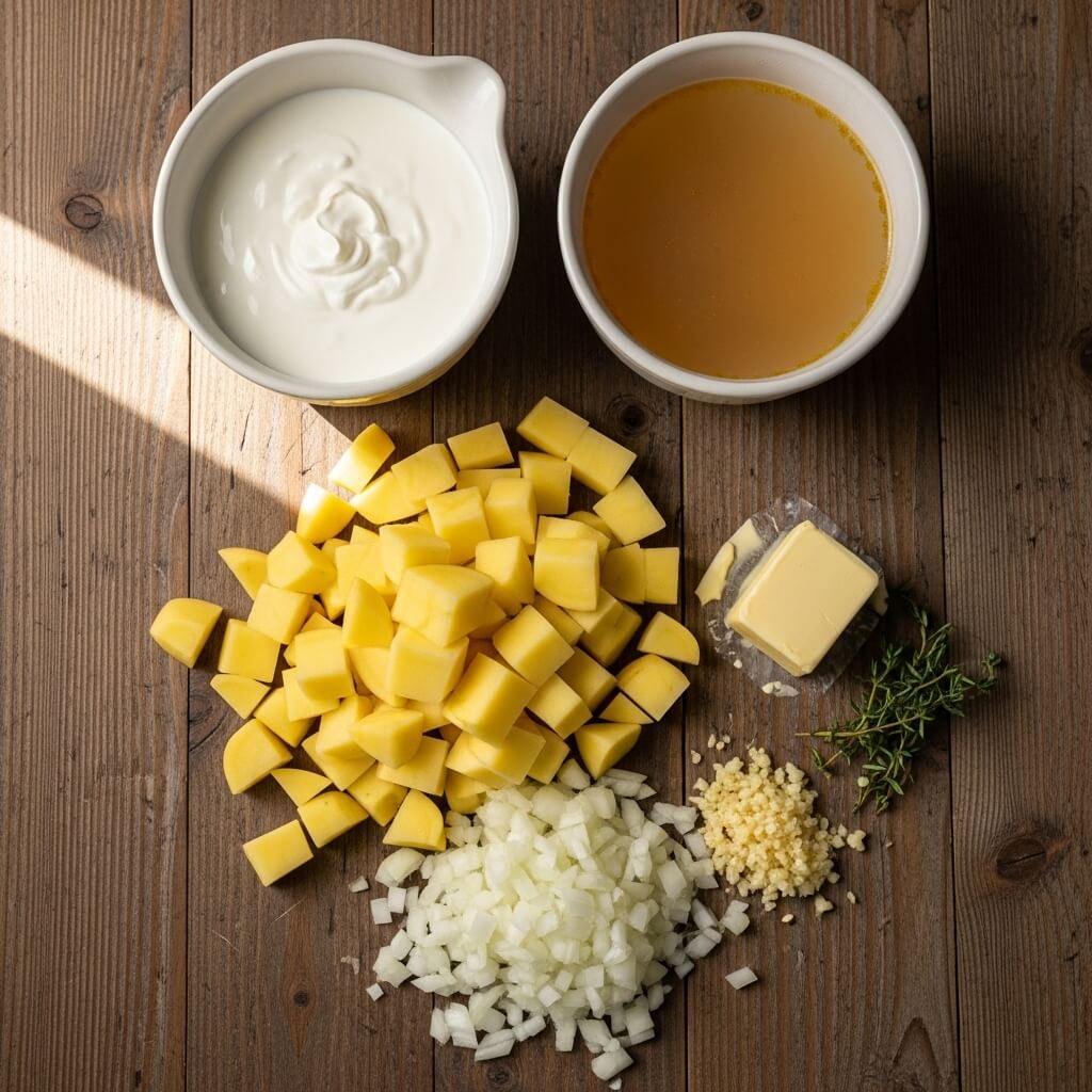 Ingredients for The Best Creamy Potato Soup